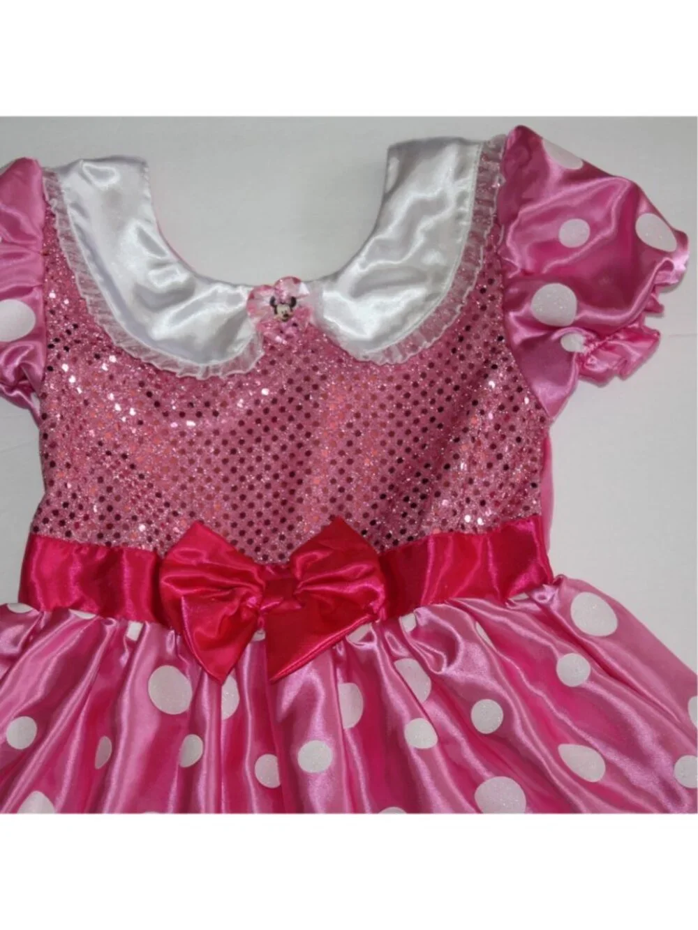 Disney Girl's Minnie Mouse Costume Pink Polka Dot Dress with Bloomers in size 5T